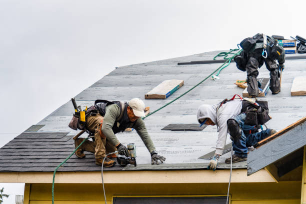 Professional Gutter Installation technician working in Brewster, OH